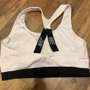Nike sports bra, white & black. Size large! Great condition.